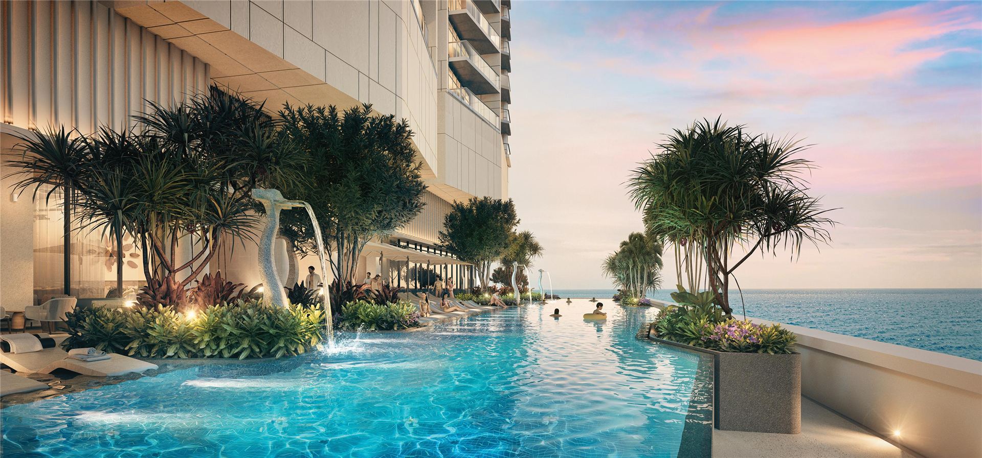 Seafront infinity pool, artist's impression